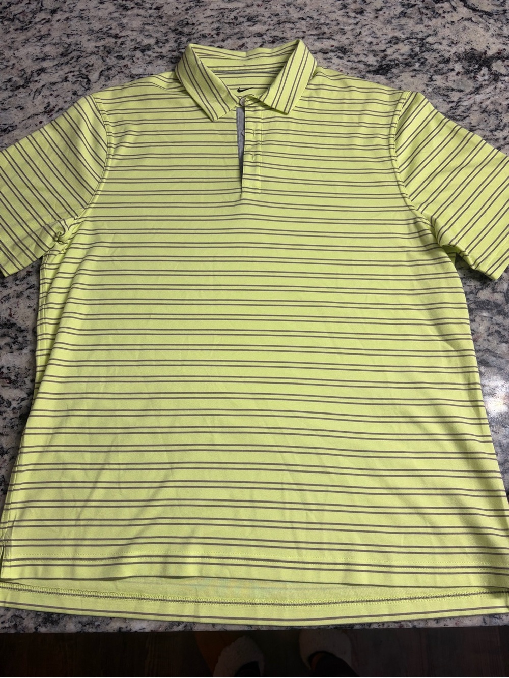 Nike Men’s Lime Yellow Striped Polo